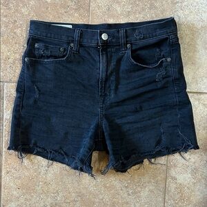 Gap Black Distressed Denim Shorts 3in inseam
